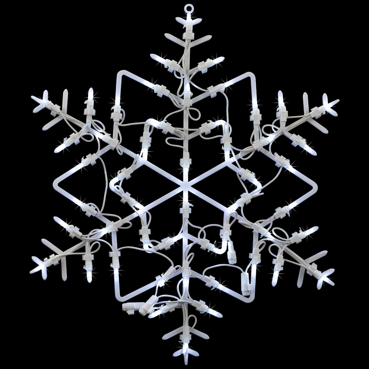 18" White LED Lighted Snowflake Christmas Window Silhouette