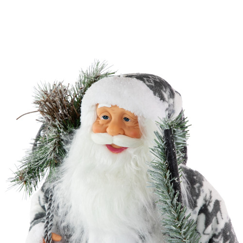 24" Gray and White Nordic Santa Claus Christmas Figure