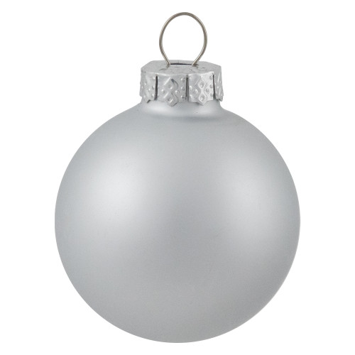 10ct Silver Shiny and Matte Glass Ball Christmas Ornaments 1.75" (45mm)