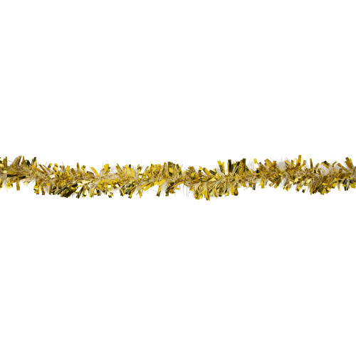 Boa and Snow Blush Wide Cut Tinsel Commercial Christmas Garland - 50' x 3" - Gold - Unlit