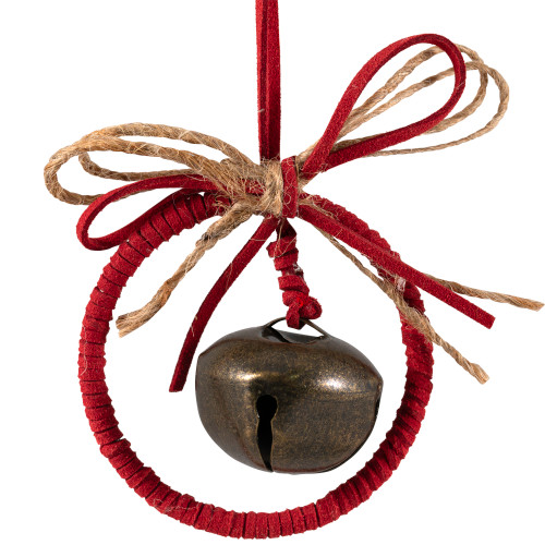 Dangling Jingle Bell with Bow Christmas Ornament - 2.5"