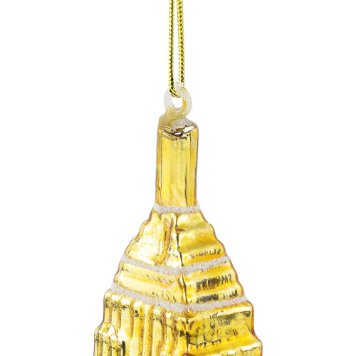 5" Gold Skyscraper Building Glass Christmas Ornament
