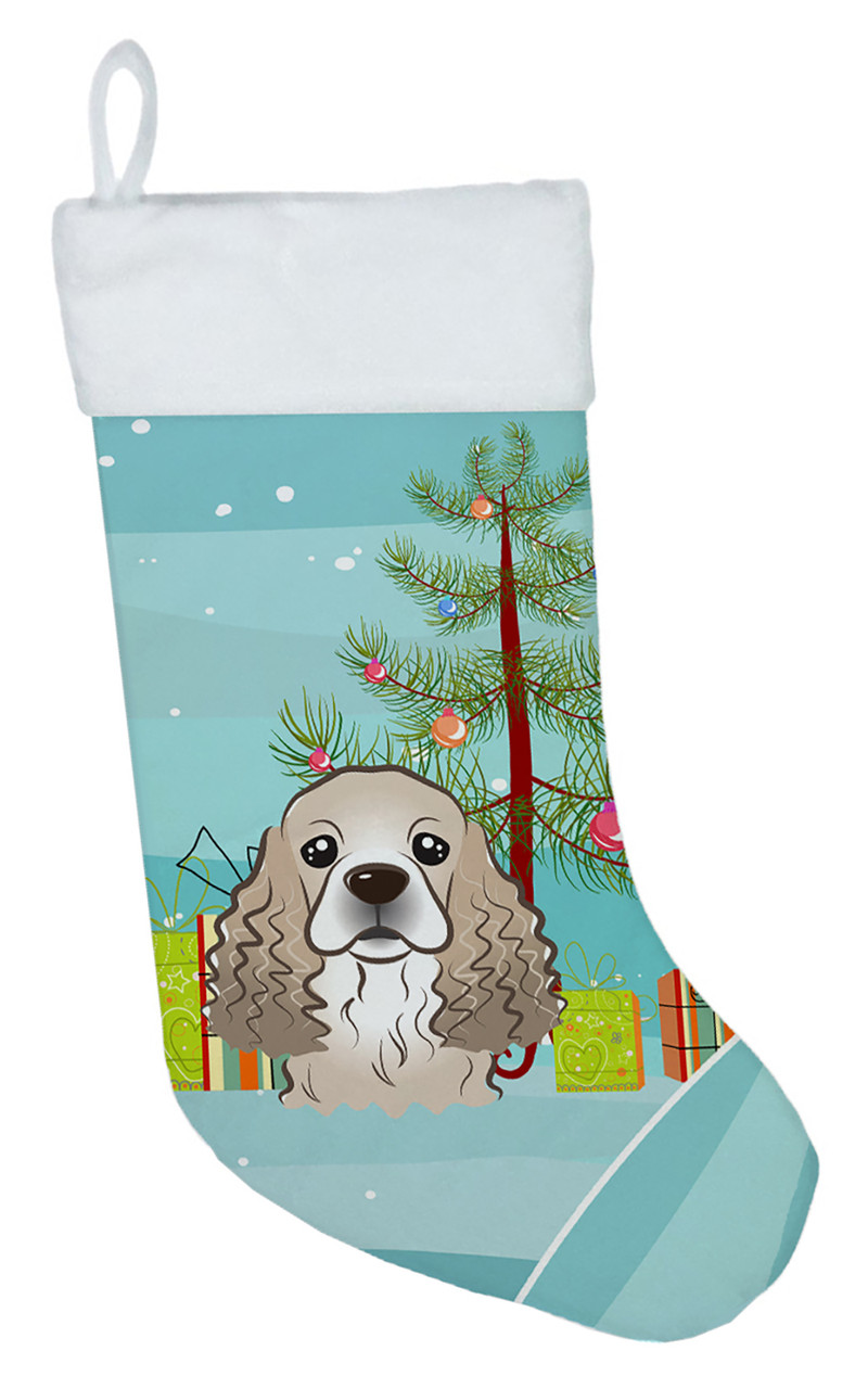 Christmas Tree and Cocker Spaniel Christmas Stocking BB1588CS