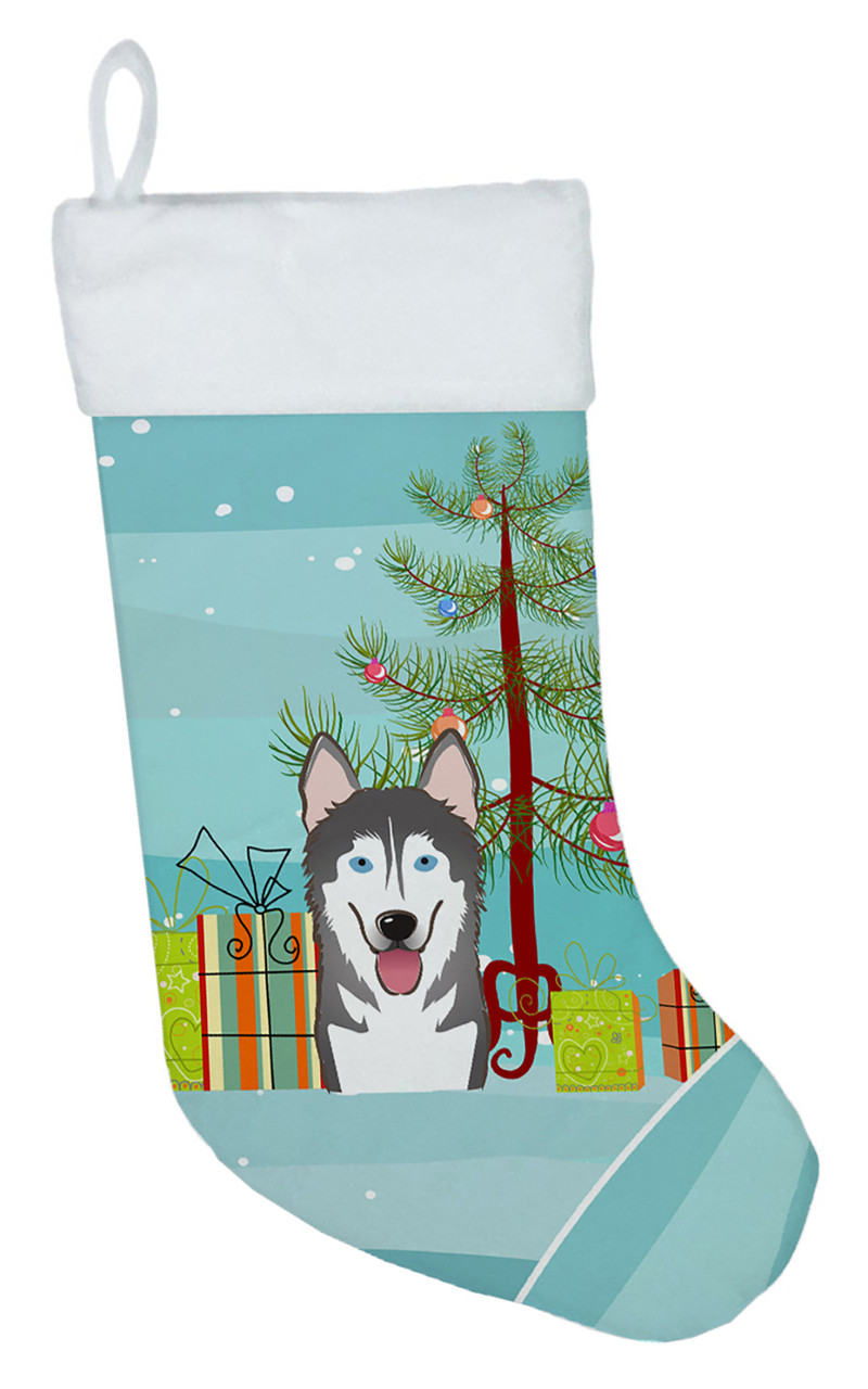 Christmas Tree and Alaskan Malamute Christmas Stocking BB1590CS