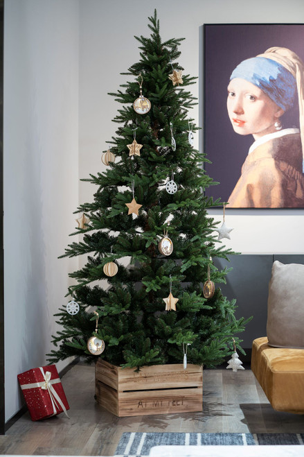 18" Wood Crate "Lay Presents at My Feet" Christmas Tree Collar