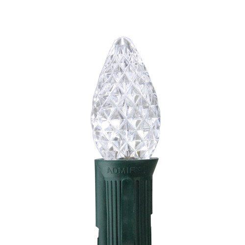 Pack of 25 Faceted LED C7 Pure White Christmas Replacement Bulbs