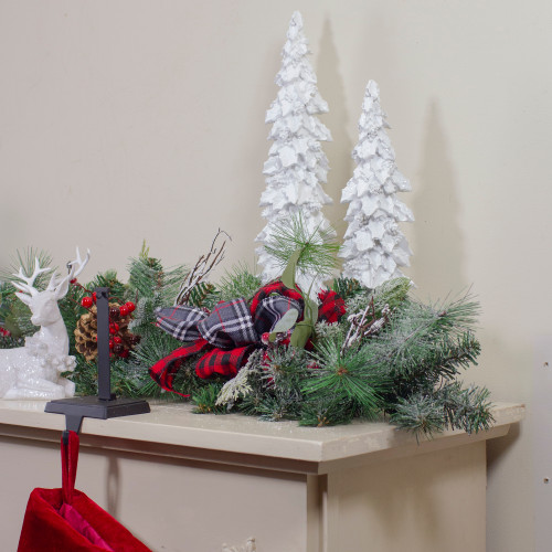 6' x 12" Dual Plaid and Berries Artificial Christmas Garland - Unlit