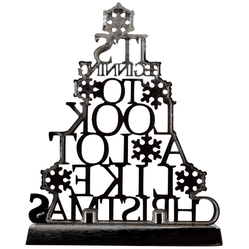 "It's Beginning to Look a Lot Like Christmas" Metal Tree Stocking Holder - 6.5"