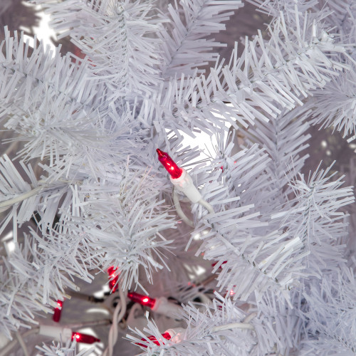 6.5�� Pre-Lit Slim Geneva White Spruce Artificial Christmas Tree, Pink Lights