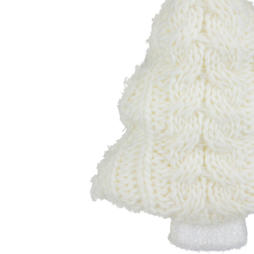 6" Cream Cable Knit Christmas Tree Shaped Ornament