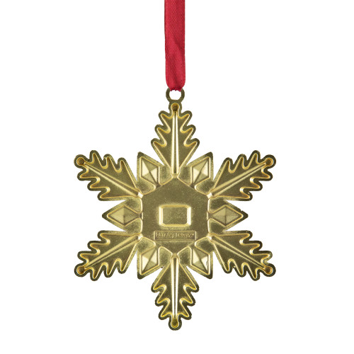 3.5" White Brass-Plated Snowflake Christmas Ornament with European Crystals