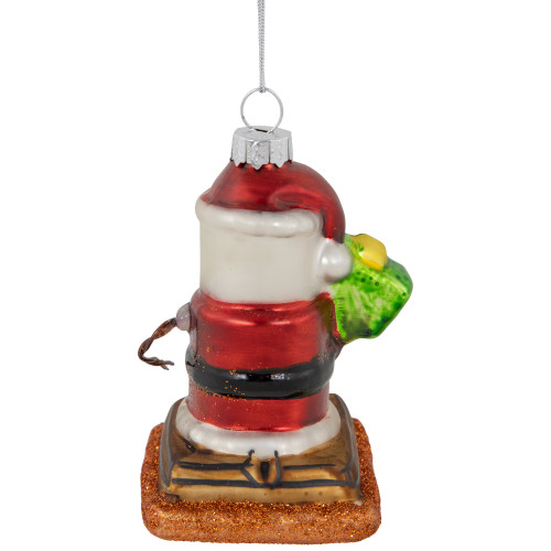 3.5" Santa Smore Glass Christmas Ornament
