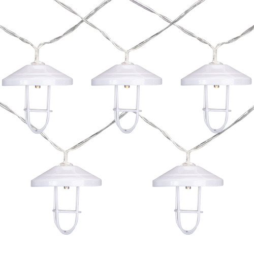 10 B/O LED Warm White Lantern Christmas Lights - 3' Clear Wire
