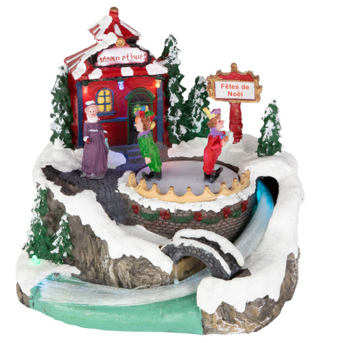 LED Lighted and Animated Christmas Scene Village Display Decoration - 7.75"