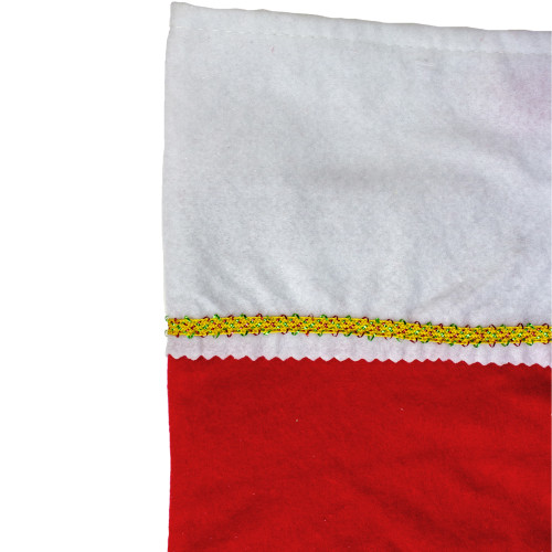 19" Red and White Soild Christmas Stocking with Gold Glitter Pen