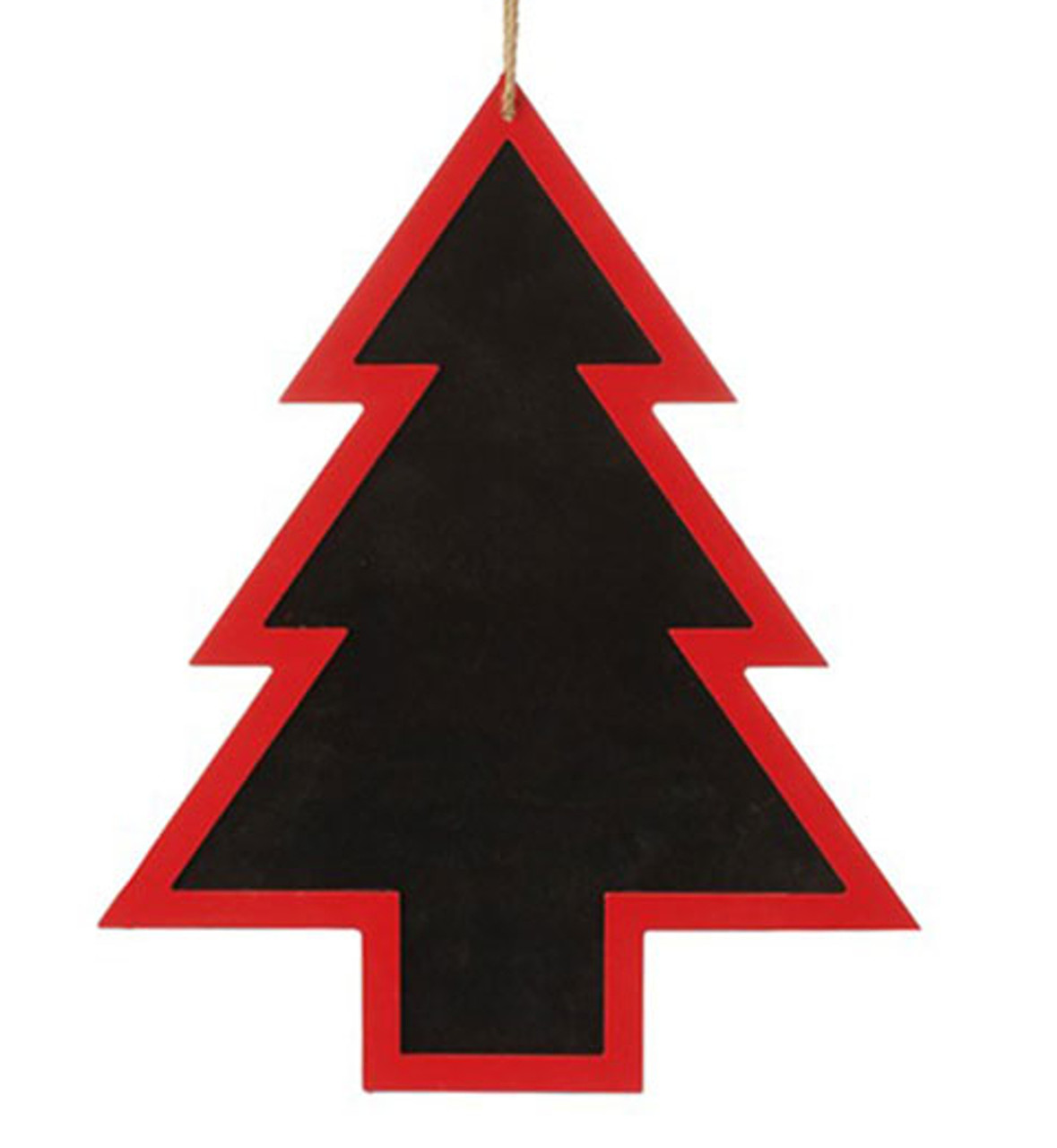 16.5" Black and Red Country Rustic Tree Shaped Christmas Ornament