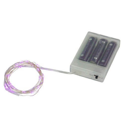 20-Count Purple LED Micro Fairy Christmas Lights - 6ft, Copper Wire