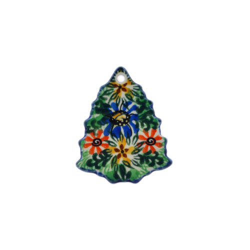 Polmedia Polish Pottery Christmas Tree Pendant 3" Profusion