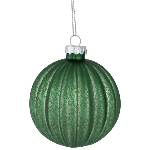 Matte and Shiny Finish Ball Glass Christmas Ornaments - 3" (80mm) - Dark Aquamarine - 9ct