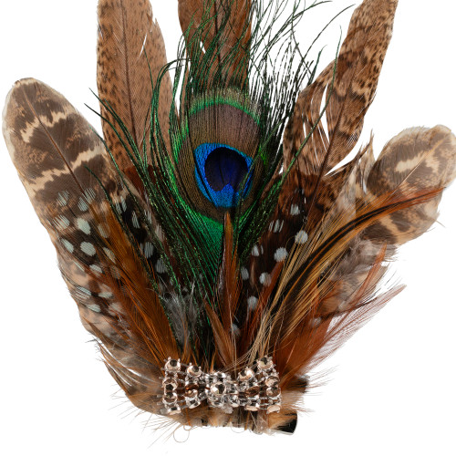 Peacock Feather Christmas Clip-On Ornament - 6"