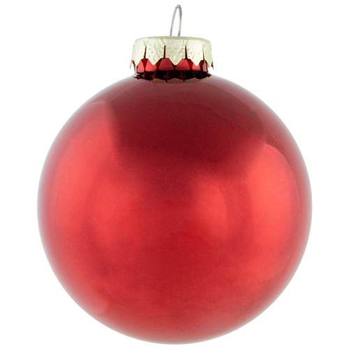 96ct Shiny and Matte Red Glass Ball Christmas Ornaments 3.25 (80mm)