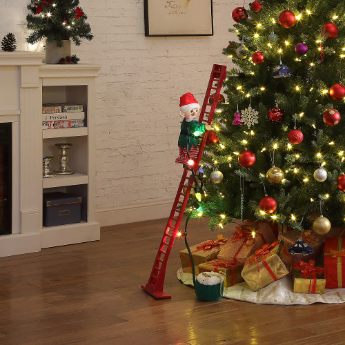 Mr. Christmas Animated and Musical Climbing Elf with Light Strand Decoration