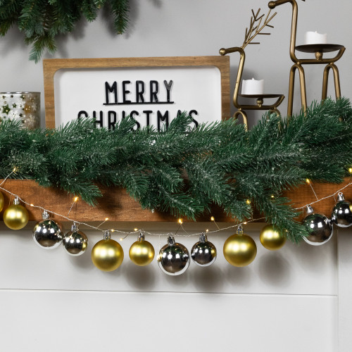 Ornament String Christmas Lights - Warm White - 3.75' Silver Wire - 50ct - Gold