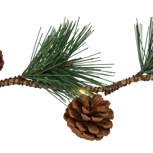Pre-Lit B/O Pine Needle and Pinecone Christmas Garland - 4.5' - Warm White Lights