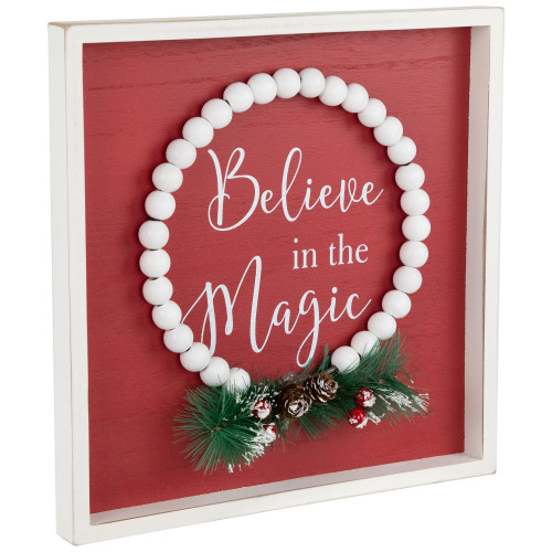 "Believe in the Magic" Framed Christmas Wall Sign - 9.75"