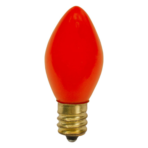 Set of 4 Orange Opaque C7 Christmas Replacement Bulbs - 2"