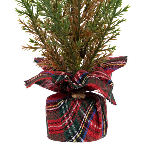 Mini Cedar Artificial Christmas Trees - 10" - Set of 3
