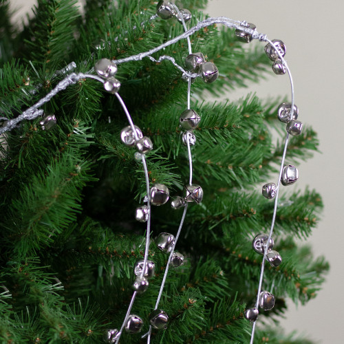 41" Silver Hanging Jingle Bell Artificial Christmas Spray