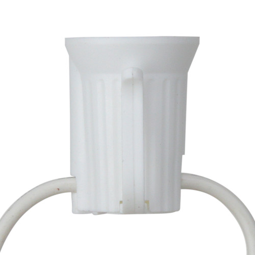 50' White Commercial C9 Christmas Light Socket Set