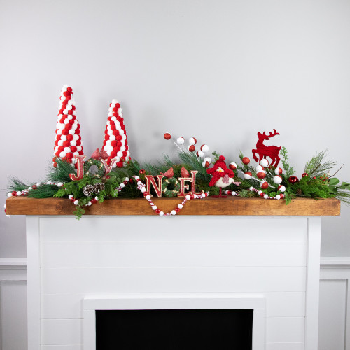 Set of 2 Red and White Glittered Candy Cane Christmas Picks 22"
