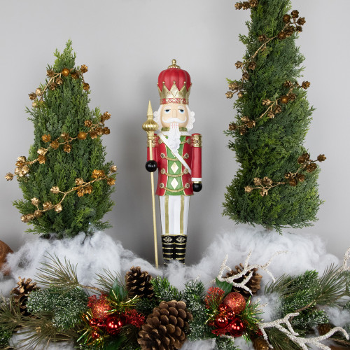 22" Red and Gold Christmas Nutcracker with Scepter