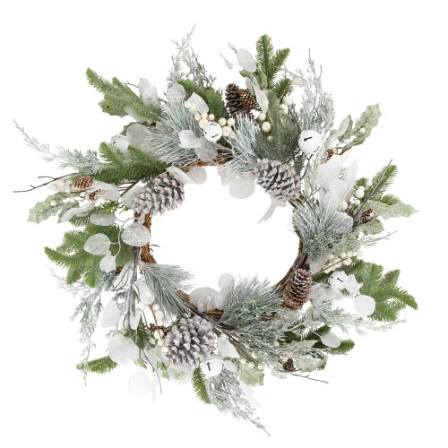 Artificial Mixed Foliage with Pine Cones Christmas Wreath, 28-Inch, Unlit