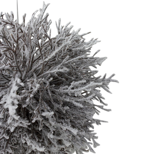 7" Artificial White Frosted Round Twig Christmas Ornament