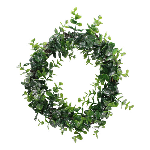 Sparkling Silver and Green Grass Decorative Artificial Christmas Wreath - 8.75-Inch, Unlit