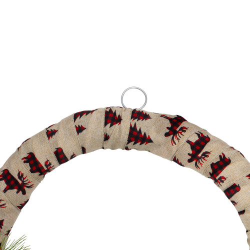 Winter Foliage and Berries Artificial Burlap Christmas Wreath - 24" - Unlit