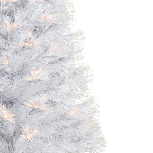 3' Pre-Lit White Fiber Optic Artificial Christmas Tree, Warm White Lights