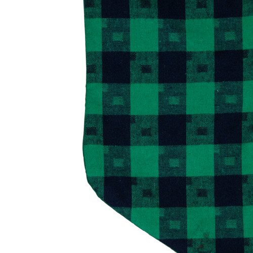 20" Green and Black Plaid Christmas Stocking