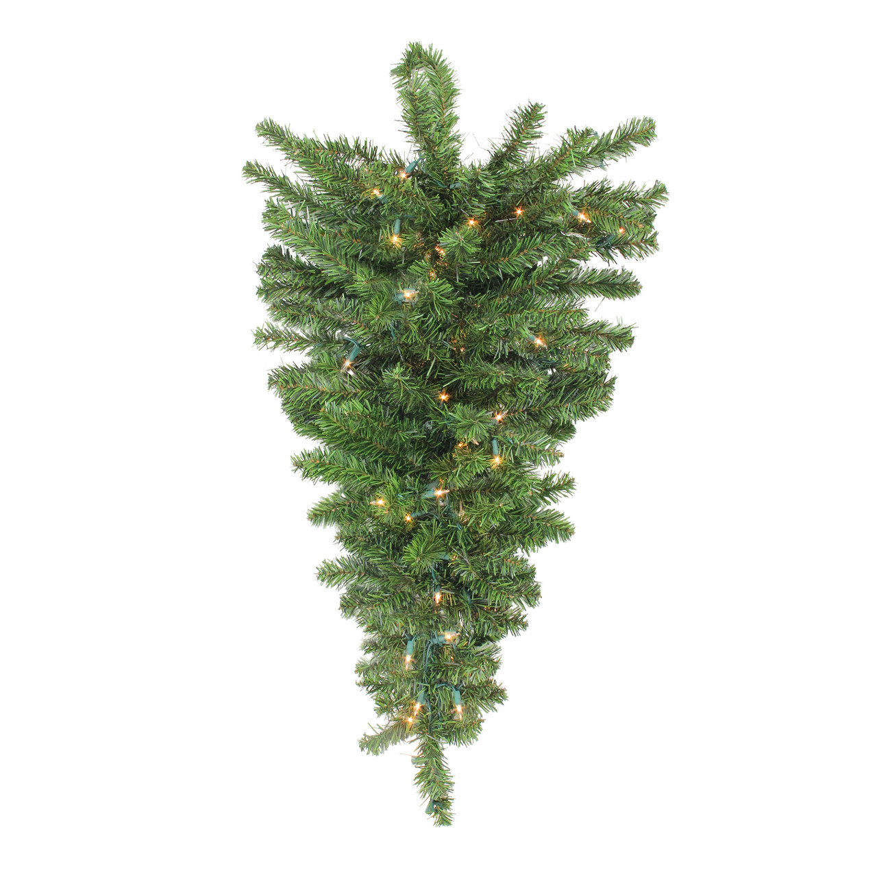 Pre-Lit Canadian Pine Artificial Christmas Teardrop Door Swag - 30" - Clear Lights