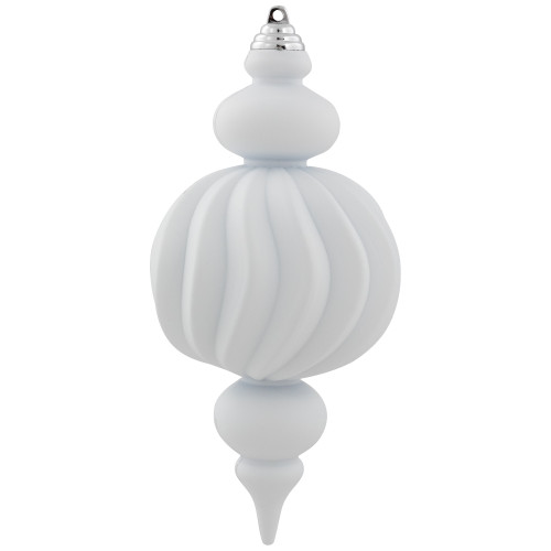 Commercial Size Shatterproof Finial Christmas Ornaments - 10" - White - Set of 4