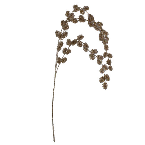 Glittered Artificial Thistle Christmas Spray - 39" - Gold