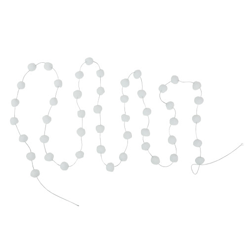 9' White Plush Snowball Christmas Garland