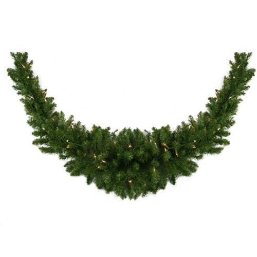 Pre-Lit Eastern Pine Artificial Christmas Swag - 60" - Clear Lights