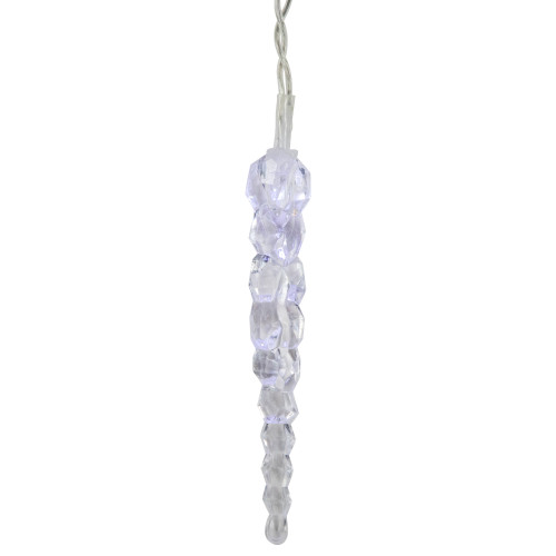 LED Ice Pillars Christmas Icicle Light Set - Pure White - 29' Clear Wire - 360ct