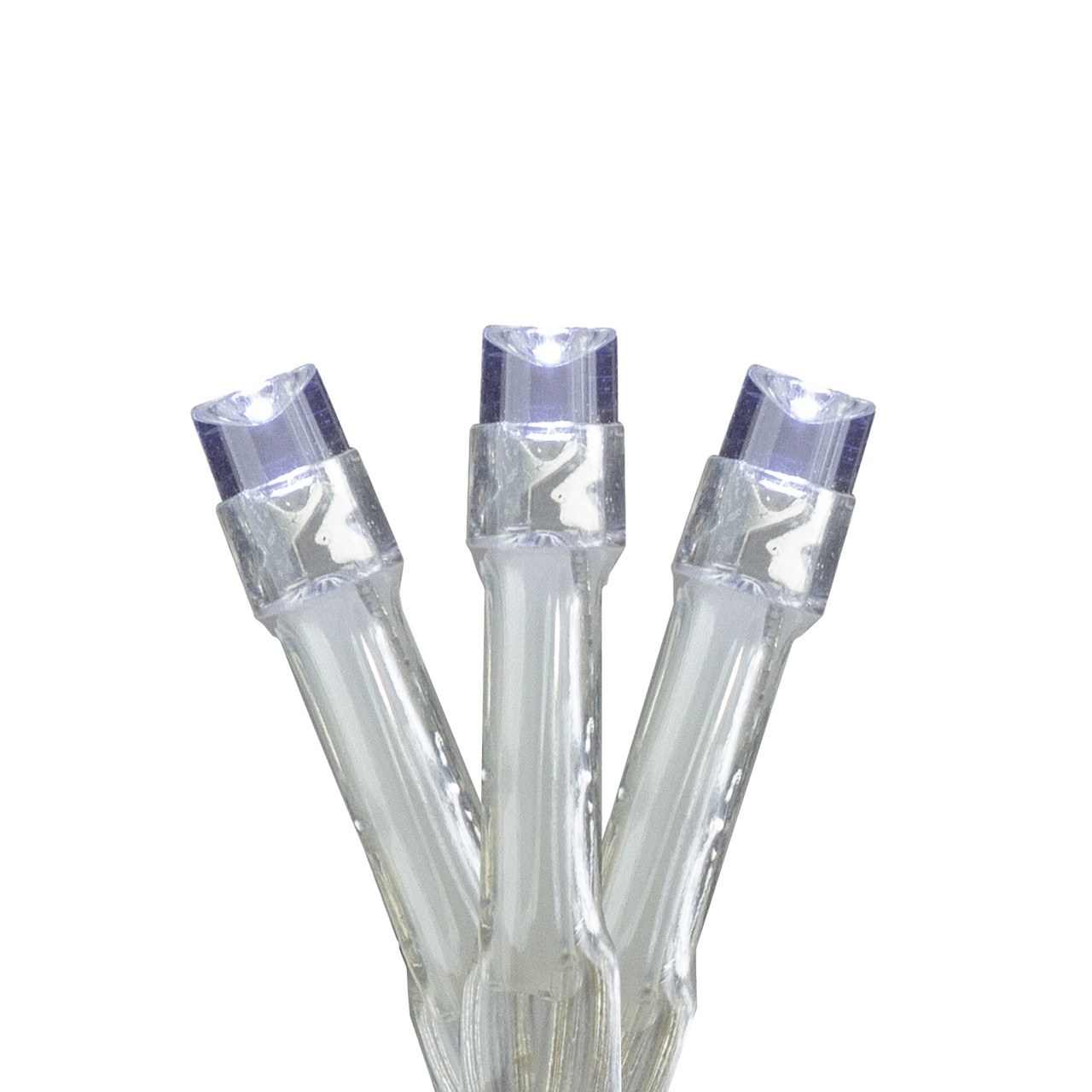 Battery Operated LED Christmas Lights �C Pure White - 5' Clear Wire - 15ct