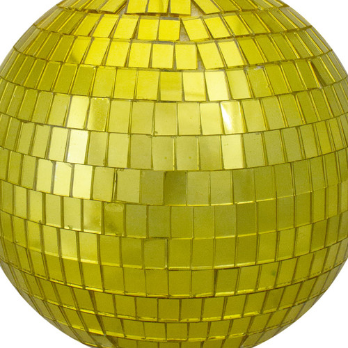 6" Golden Yellow Mirror Finish Disco Christmas Ball Ornament (150mm)