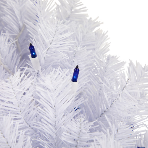 Pre-Lit Geneva White Spruce Artificial Christmas Wreath, 24-Inch, Blue Lights